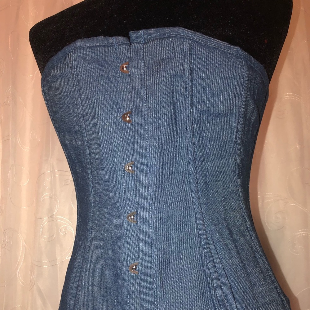 Denim corset